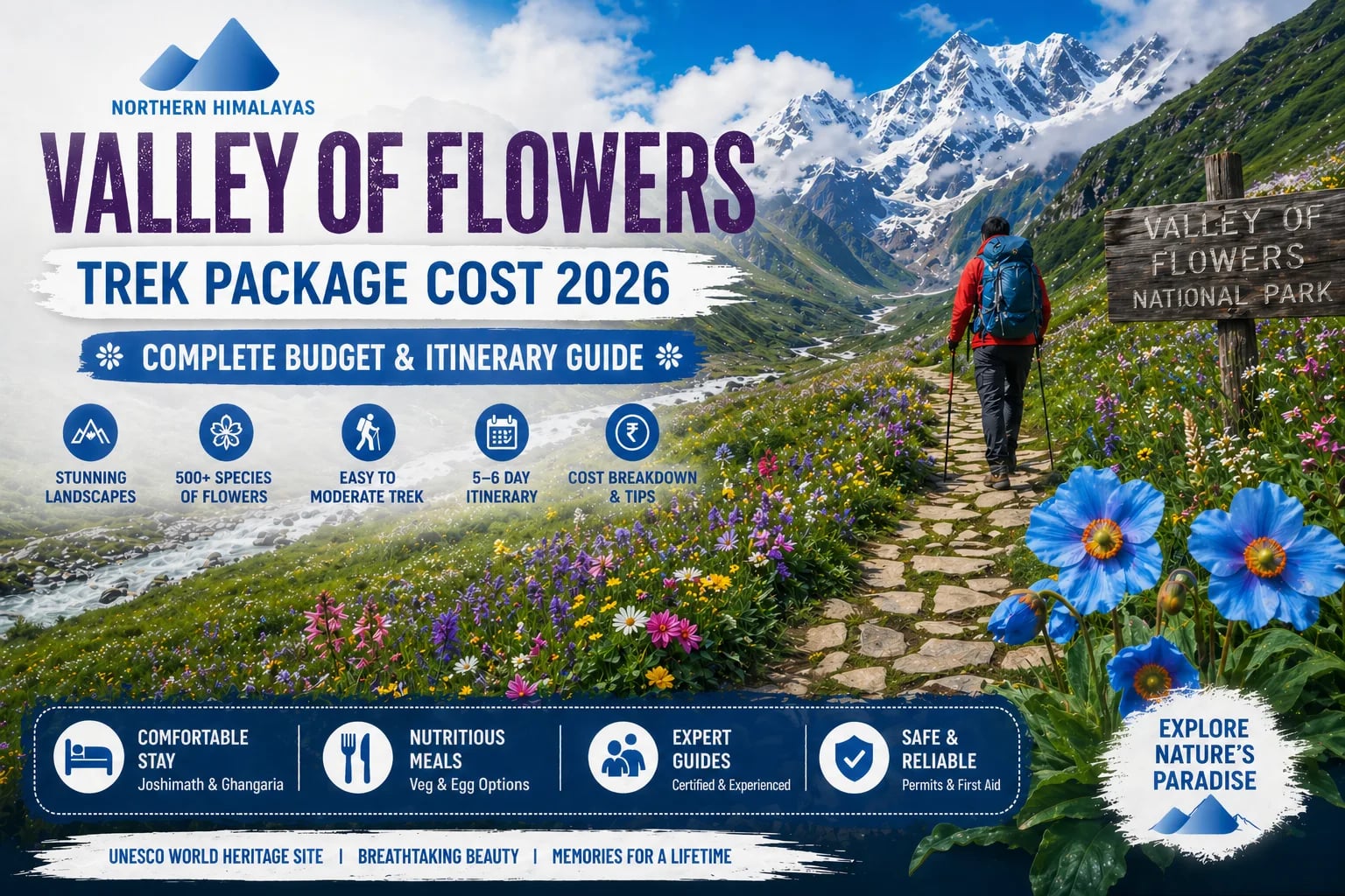 valley of flowers Trek Package Cost 2026 : Complete Budget & Itinerary Guide - Northern Himalayas Blog